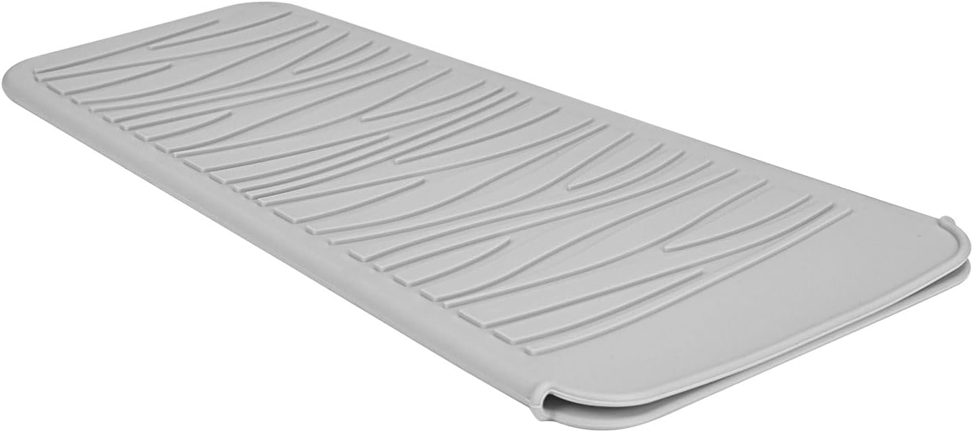 Silicone Heat Resistant Mat for Hair Styling Tools - Grey Flat Pouch | 11 x 5.3 Inches, 480°F