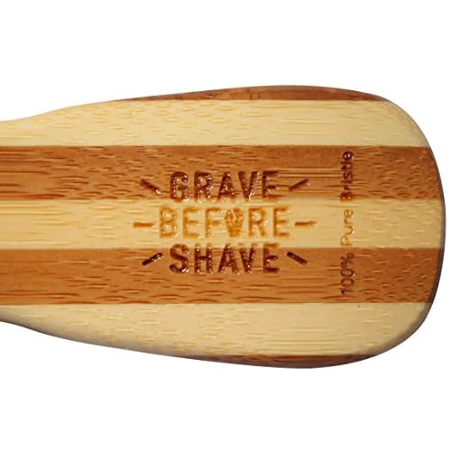 Grave Before Shave Beard Brush for Men with 100% Wild Boar Bristles and Bamboo Wood Handle