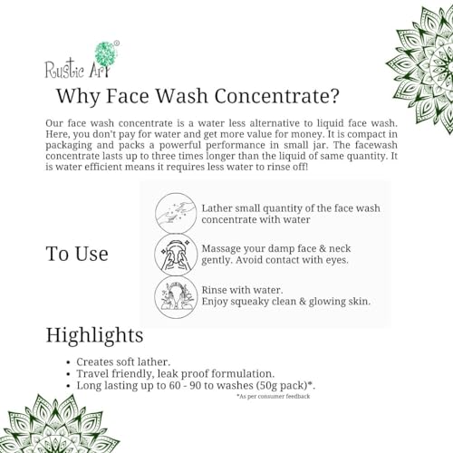 Rustic Art Organic Geranium Charcoal Face Wash Concentrate for Oily Skin 50g