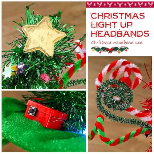 Light Up Christmas Tree Headband Accessories - Pack of 2