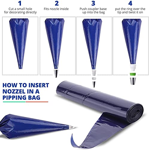 21 Inch Disposable Piping Bags - 50 Pack Blue Cake Decorating Tool