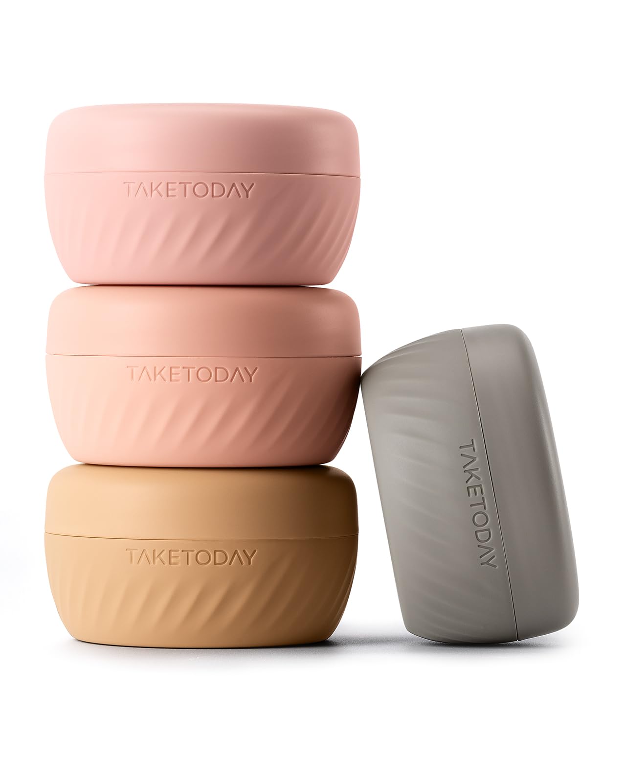 TakeToday Travel Containers for Toiletries, 2oz, 4 Pack, Apricot