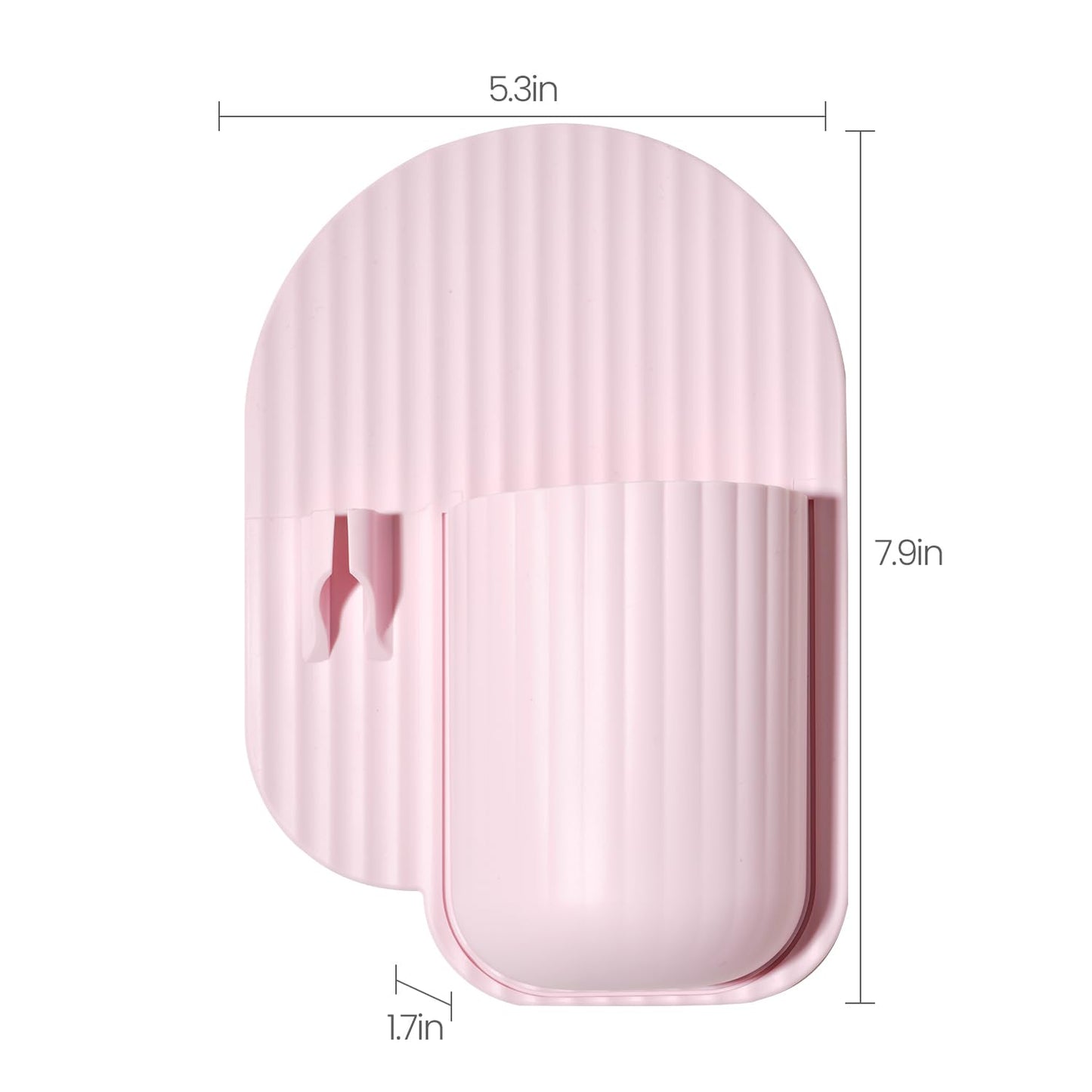 Silicone Toothbrush and Razor Holder, Reusable Shower Caddy with Suction Cup, Suitable for Wall or Mirror Use, Bathroom Storage for Toiletries, Toothbrushes and Razors Pink-A