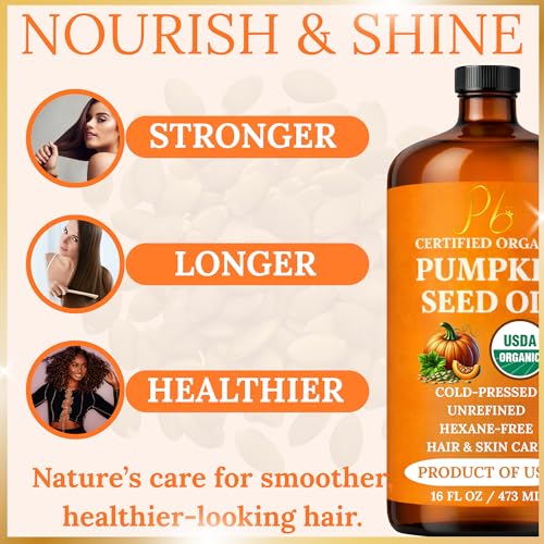 Pumpkin Seed Oil for Hair Growth - 100% Pure, USA-Grown 16 fl oz