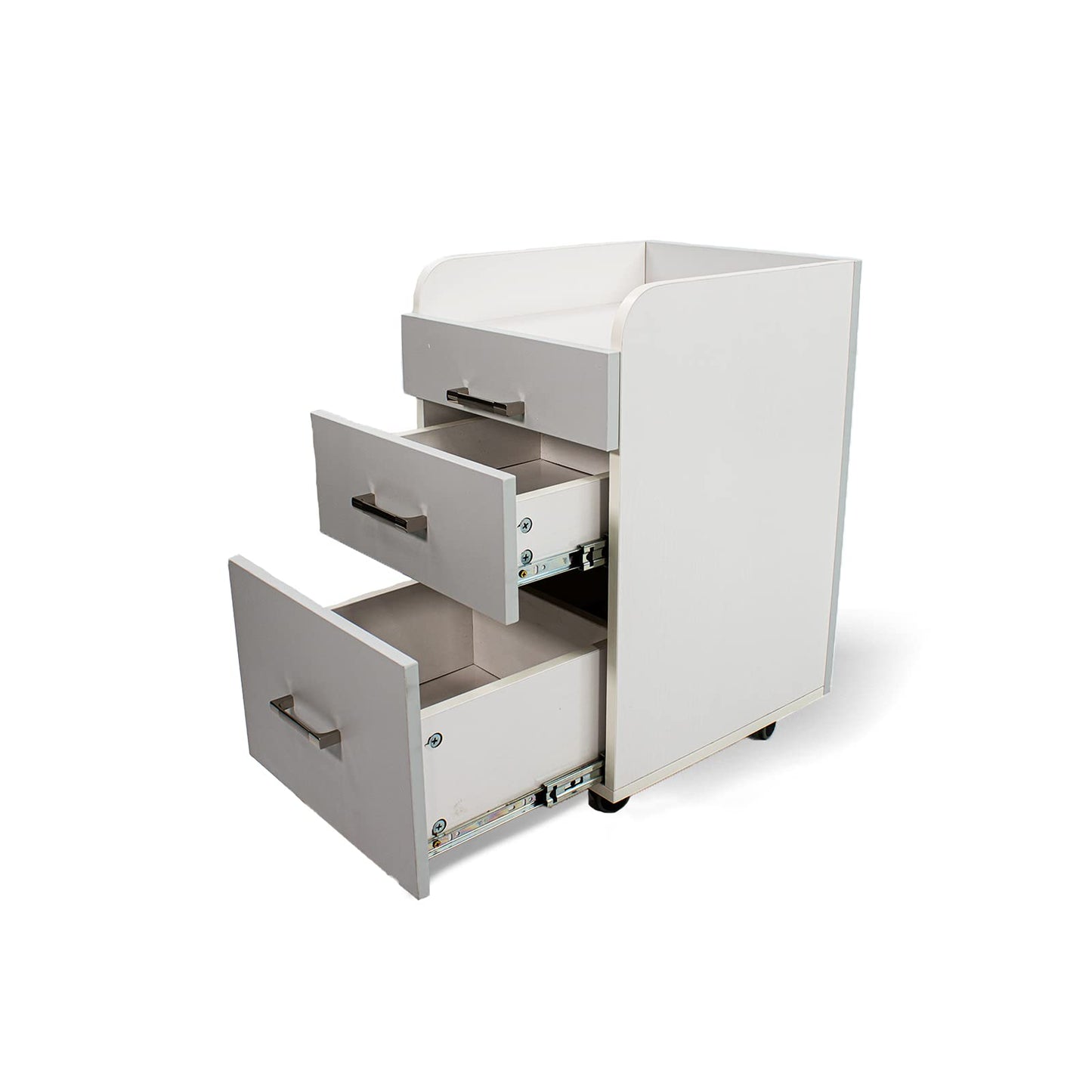 Milan Pedicure Trolley Pedi Rolling Cart Nail Salon Spa Storage Drawer, White/Ash Grey