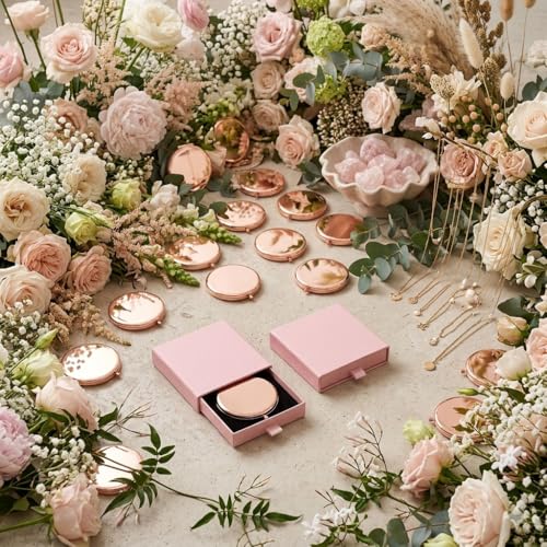 WOOYALIN Compact Travel Makeup Mirror, 2.75-Inch Folding Stainless Steel