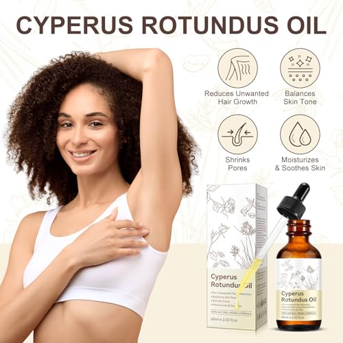 Cyperus Rotundus Oil for Hair Growth Reduction, 2 Pack Natural Body Oil