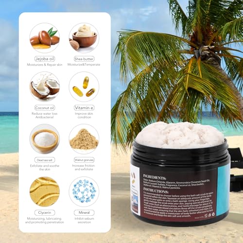 Coconut Body Scrub Exfoliator with Dead Sea Salt - 16.9oz