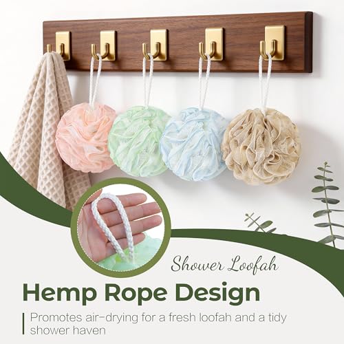 Yolaist Loofah Sponge 4 Pack - Exfoliating Bath Scrubber