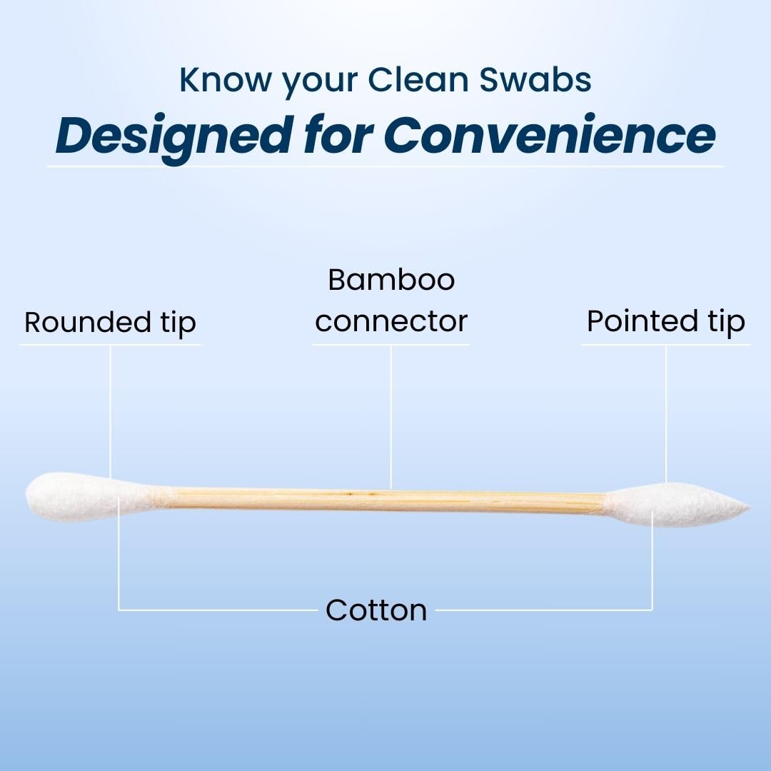 Clean Skin Club Clean Swabs - Biodegradable Organic Cotton & Bamboo | 500 Count for Makeup & Nail Polish Touch-ups