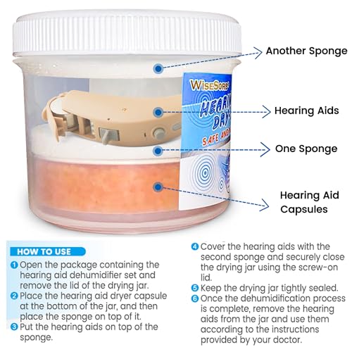 Wisesorb Hearing Aid Dryer & Dehumidifier Set with Capsules