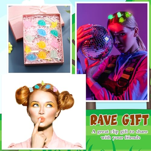 30 Pcs Glow in the Dark Dinosaur Hair Clips for Women