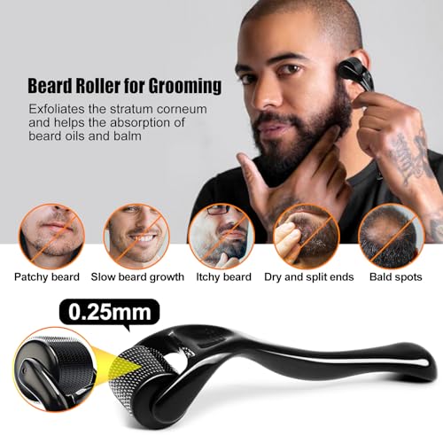 RAFFIN Beard Growth Kit, Beard Growth Oil (2Oz) w/3 X Thickening Biotin & Castor Oil for Spot/Patchy Beard, Achieve Fuller, Thicker, Healthier Beard, Birthday Gifts for Men Him Boyfriend Husband Dad