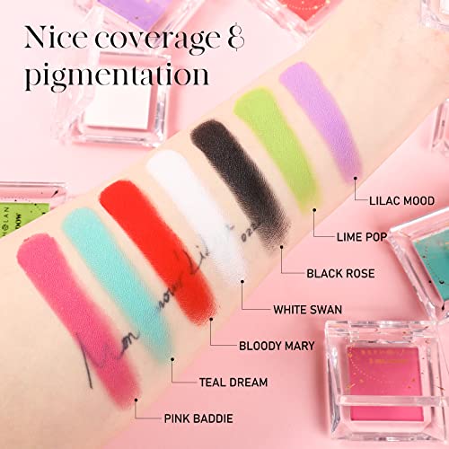 BEPHOLAN 2 Pcs Matte Black Eyeshadow Palette & Cake Eyeliner Powder - Versatile Eye Makeup