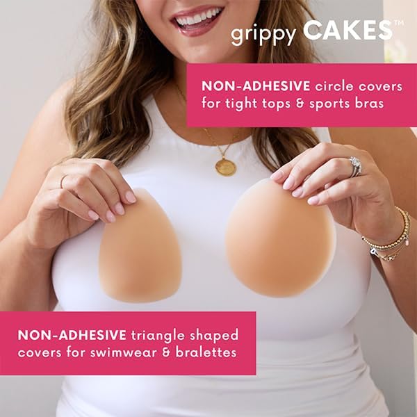 Grippy Non-Adhesive Silicone Nipple Covers for Women - Reusable Circle Design | Comfortable Fit