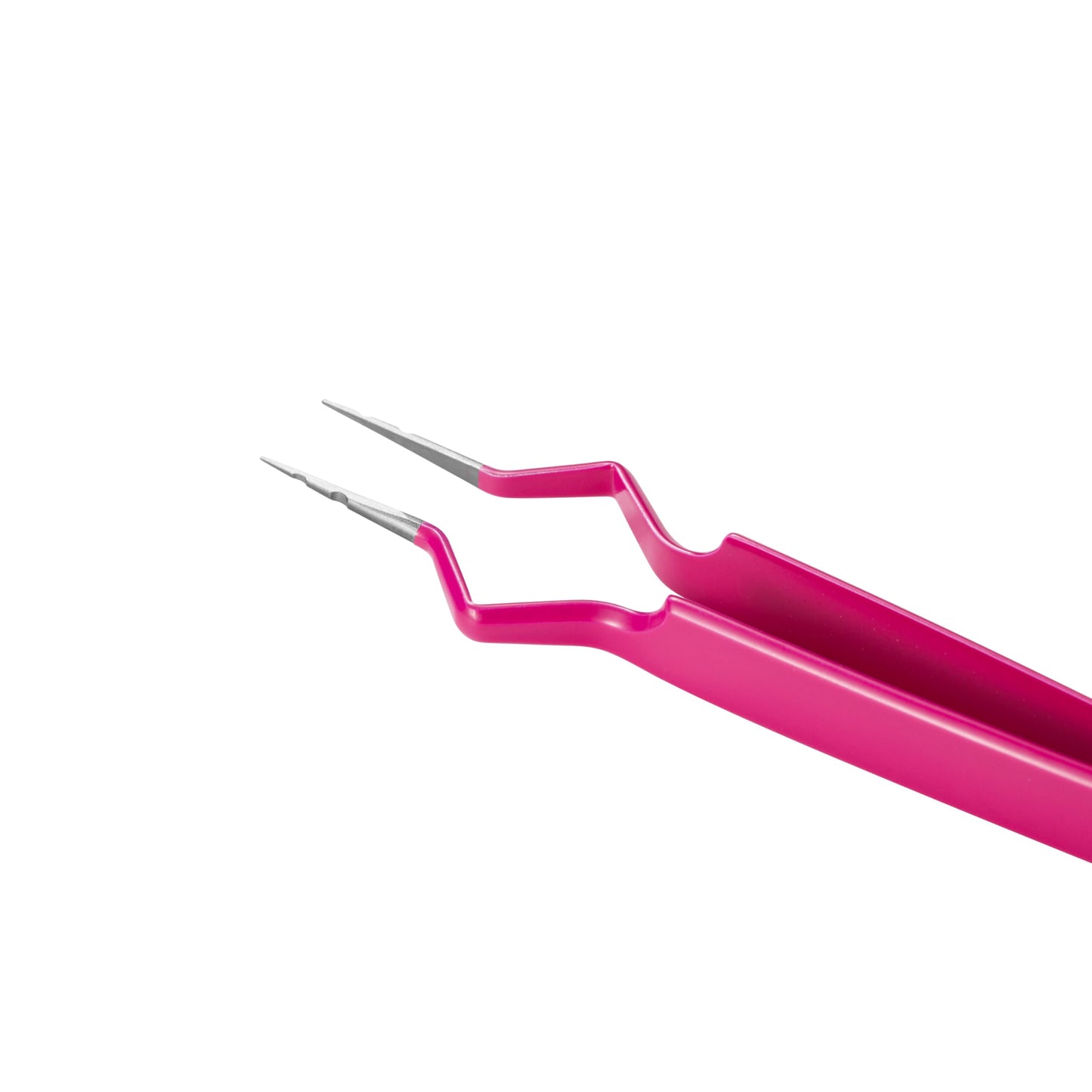 Ms.Queen Isolation Tweezers for Eyelash Extensions,V-Groove Design Precision Tip Isolation Eye Lash Tweezers,Convenient False Lash Application Tools for Lash Artist,Pink