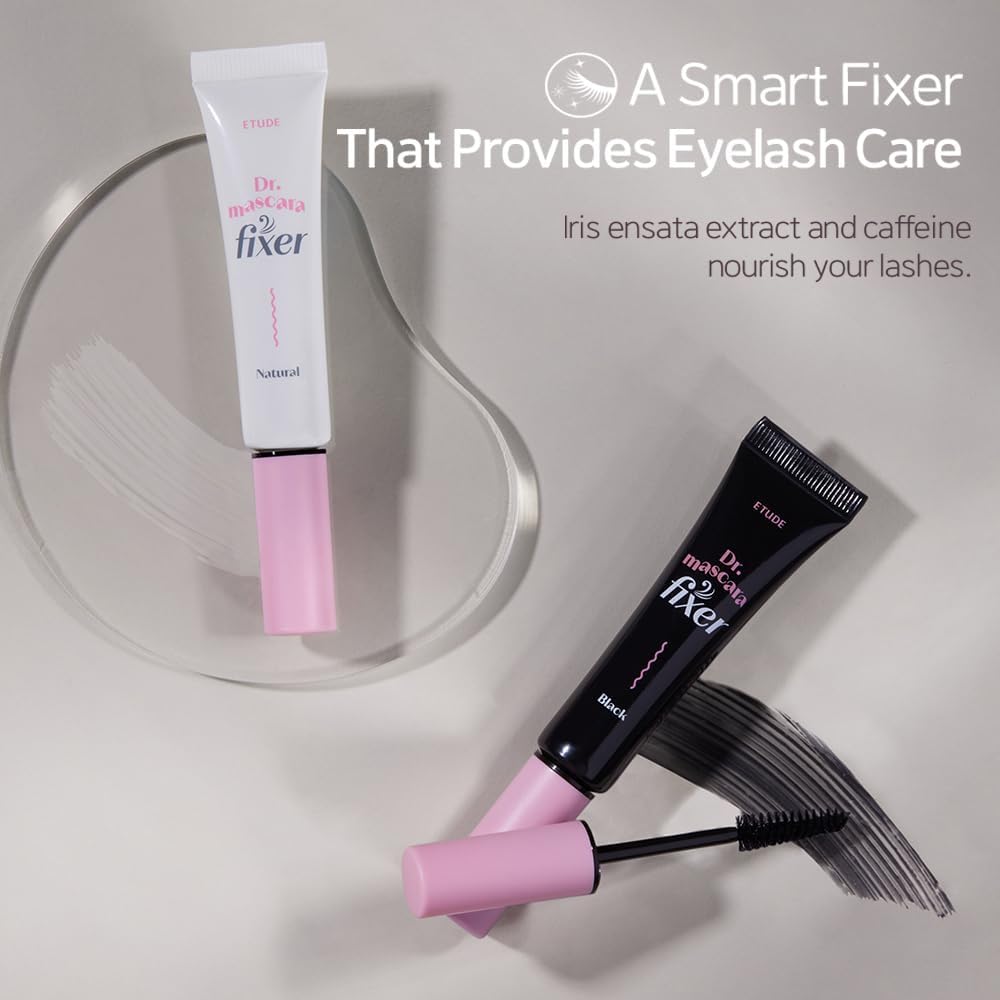 ETUDE Dr. Mascara Fixer, Korean Mascara Fixer, Long-Lasting Wax Formula, All-Day Curl Hold, Smudge-Proof, Korean Makeup, Beauty, Vegan Certified, Black (0.203 Fl Oz)