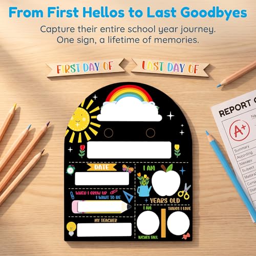 Reusable First and Last Day of School Chalkboard Sign - 12x10