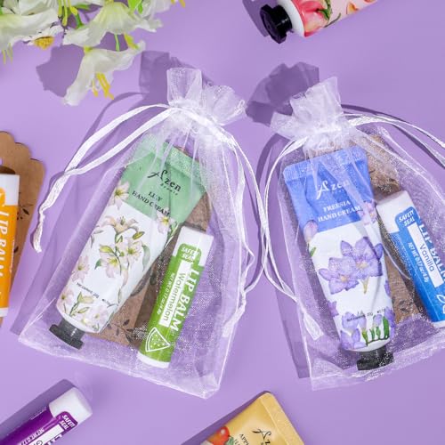 AZEN 16 Set Hand Cream & Lip Balm Gift Set with Organza Bag