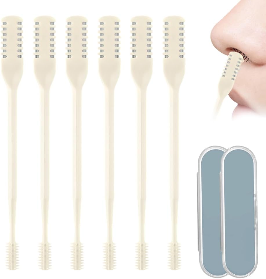 Nasal Hair Remover Tool - 360° Rotating Portable Manual Cutter | Travel Essentials, 3 PCS, Beige