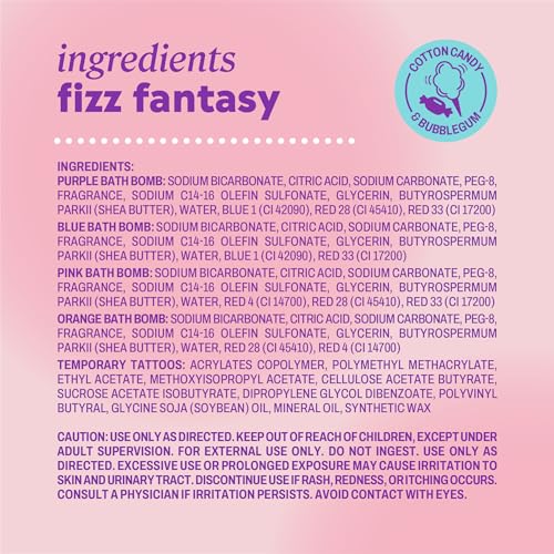 Onyx Professional Fizz Fantasy Unicorn Bath Bombs with Surprise Toy - Cotton Candy Scent, 4 Pack