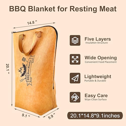 Romanticist 5-in-1 Heavy Duty Grill Accessories Set with Insulated Meat Blanket