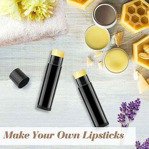 Cositina 100 Pcs 5g Empty Lip Balm Tubes, Black Plastic Cosmetic Containers