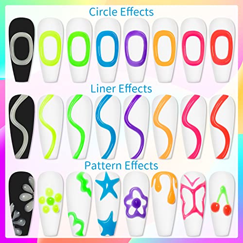 Glow in The Dark 3D Nail Art Gel – SUPWEE 8-Color Set, 15g Each