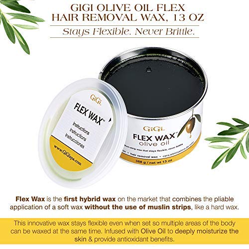 GiGi Olive Oil Flex Soft Wax - Nourishing Hair Removal Wax, 13oz