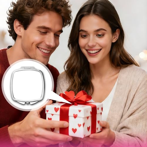 Stainless Steel Pocket Mirror - Portable Travel Compact with Snap Closure