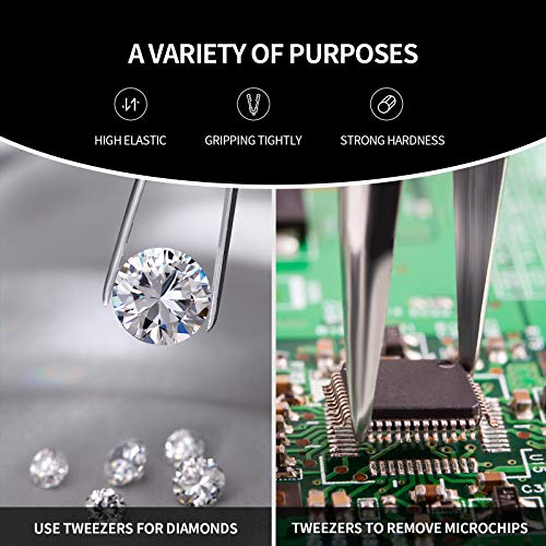 3 Pcs Stainless Steel Precision Tweezers for Eyelash Extension