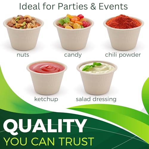 4oz Compostable Paper Cups - 100-Pack, Sturdy & Leak-Resistant