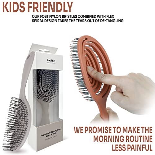 HABIT OF Eco-Friendly Beige Detangling Brush for Wet & Dry Hair