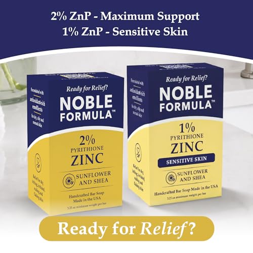 Noble Formula 2% Pyrithione Zinc Soap Bar - Deep Cleansing for Face, Body & Scalp, 3.25 oz