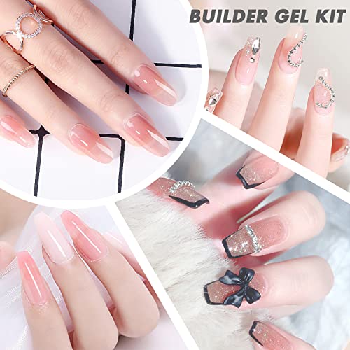 AIJIMEI Hard Gel for Nails 30g Clear Builder Gel for Nail Extensions & Repair - 1oz
