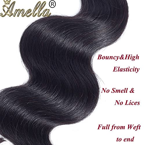 Amella 12 Inch Brazilian Body Wave Hair Bundle - 100% Virgin Human Hair