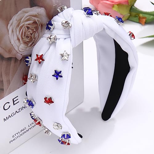 ARATLENCH White Knot Headband - 4th of July American Flag Design