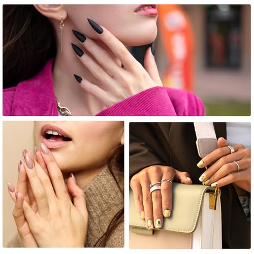 500 Pcs Almond Nail Tips - Transparent Gel Nail Extensions