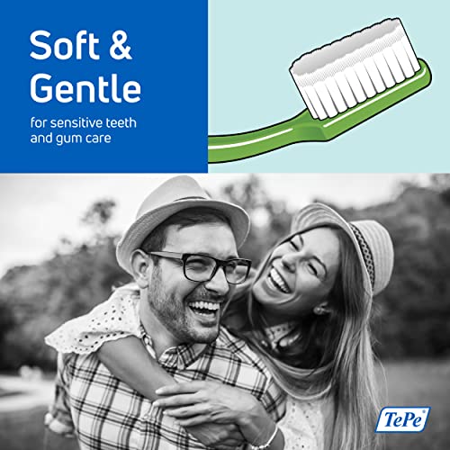 TePe Supreme Soft Bristle Toothbrush - 3 Pack for Sensitive Teeth