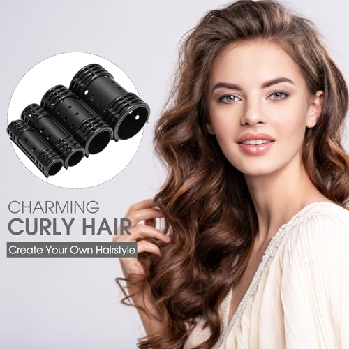 WILLBOND 65Pcs Black Hair Rollers with Clips for Easy Styling