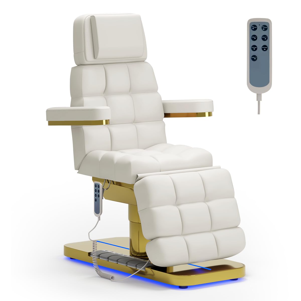Lexdiwer Fully Electric Facial Massage Bed with 3 Motors for Esthetician, Electric Tattoo Chair for Client, Facial Bed for Esthetician, Electric Adjustment