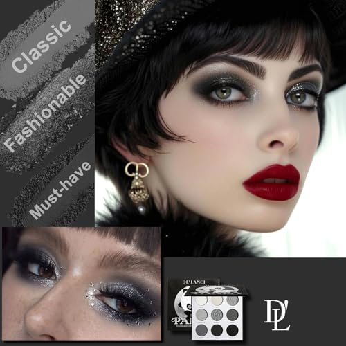 Afflano Goth Eyeshadow Palette Grey - Smokey, Dark Gothic Eye Makeup for Halloween