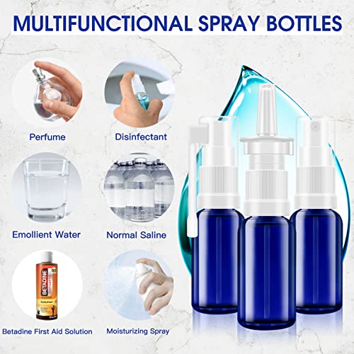 FZENeast 30ml Refillable Glass Nasal Spray Bottles, 6-Pack Fine Mist Sprayers