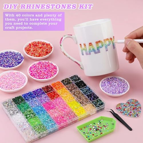 33,000 Pcs Bedazzler Kit - 3mm Flatback Rhinestones with Glue & Tools