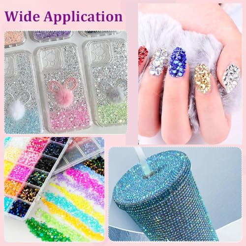 5mm SS20 Multicolor Resin Rhinestones for DIY Crafts - 28 Grids
