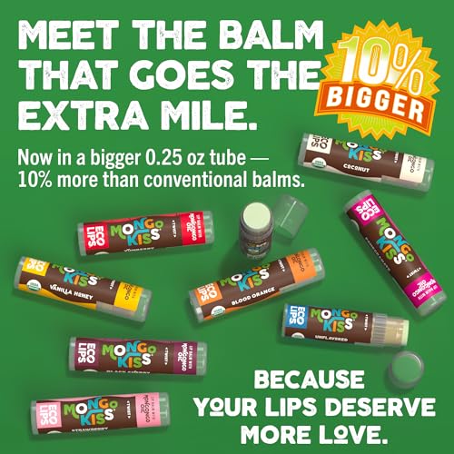 Eco Lips Mongo Kiss Peppermint Lip Balm 6-Pack | USDA Organic Moisturizer