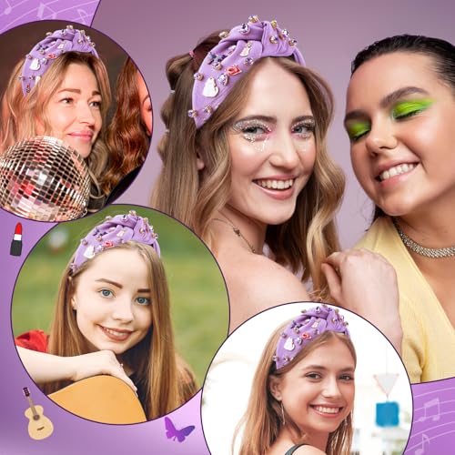 Purple Music Jeweled Headband for Women - Chic Hair Accessory