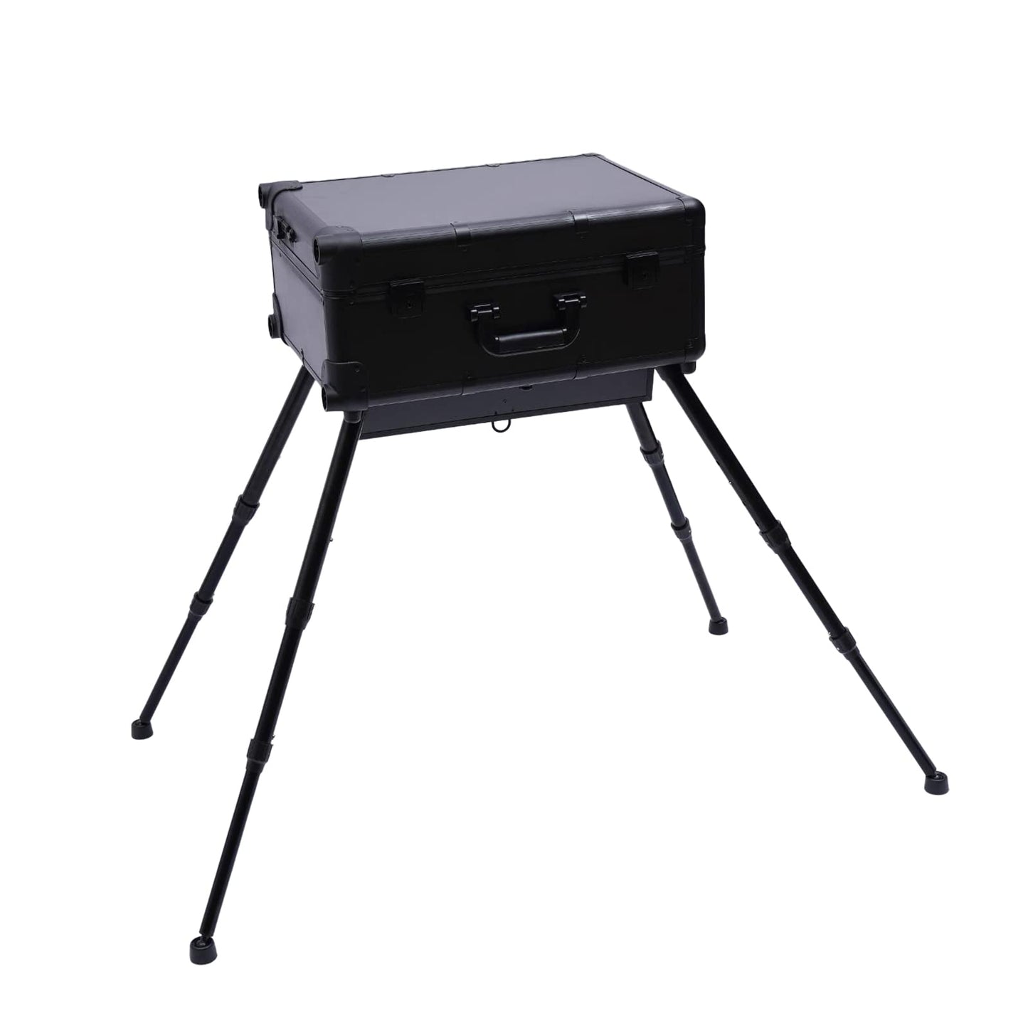 YIYIBYUS Make-Up Case, 3-Tiers Cosmetic Train Case With Light & Mirror & 4 Rolling Wheels Professional Makeup Artist Travel Cases Bag Adjustable Legs Make Up Station for Make-up Artists, Hairdressers