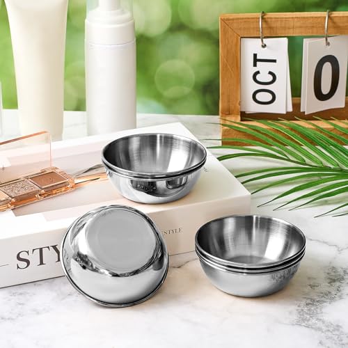 12 Pcs Stainless Steel Face Mask Mixing Bowls - 3.23 Inch Small Facial Bowls