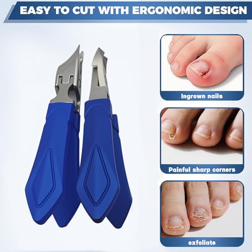 3-Piece Anti-Splash Eagle Beak Nail Clipper Set for Thick Ingrown Toenails